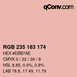 カラーコード: RGB 235 183 174 | qconv.com