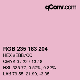 カラーコード: RGB 235 183 204 | qconv.com