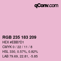 カラーコード: RGB 235 183 209 | qconv.com