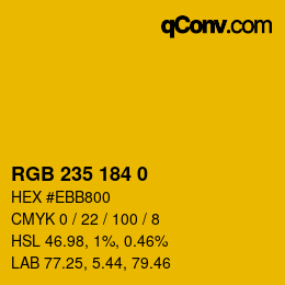 Color code: RGB 235 184 0 | qconv.com