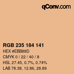 Color code: RGB 235 184 141 | qconv.com