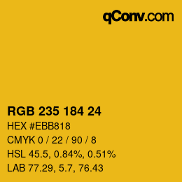 Color code: RGB 235 184 24 | qconv.com