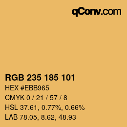 Color code: RGB 235 185 101 | qconv.com