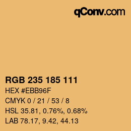 Color code: RGB 235 185 111 | qconv.com
