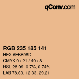 カラーコード: RGB 235 185 141 | qconv.com