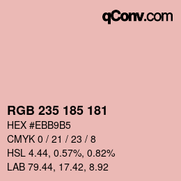 Color code: RGB 235 185 181 | qconv.com