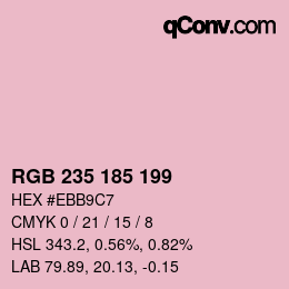 Color code: RGB 235 185 199 | qconv.com