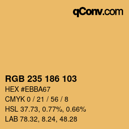 カラーコード: RGB 235 186 103 | qconv.com