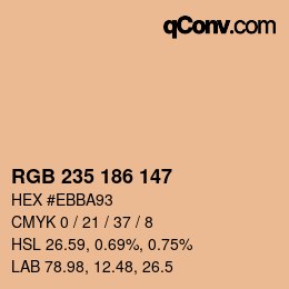 Color code: RGB 235 186 147 | qconv.com