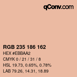 Color code: RGB 235 186 162 | qconv.com