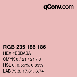Color code: RGB 235 186 186 | qconv.com