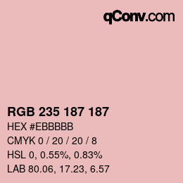 Color code: RGB 235 187 187 | qconv.com