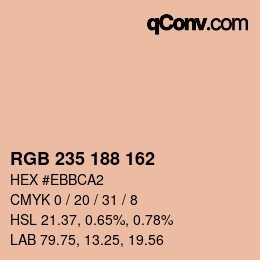 Color code: RGB 235 188 162 | qconv.com