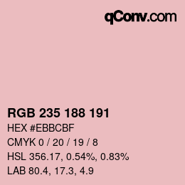Code couleur: RGB 235 188 191 | qconv.com