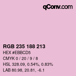 Farbcode: RGB 235 188 213 | qconv.com