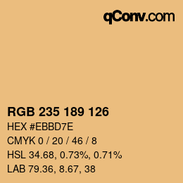 Color code: RGB 235 189 126 | qconv.com