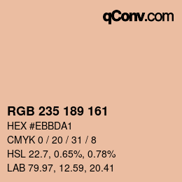 カラーコード: RGB 235 189 161 | qconv.com