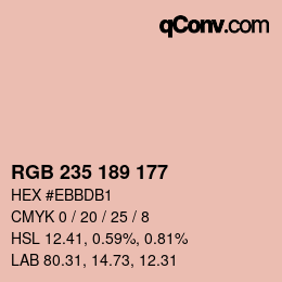Color code: RGB 235 189 177 | qconv.com