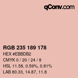 カラーコード: RGB 235 189 178 | qconv.com