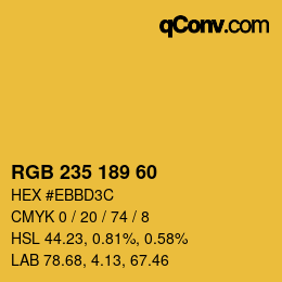 カラーコード: RGB 235 189 60 | qconv.com