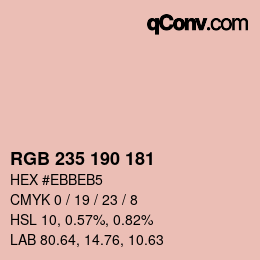 颜色代码: RGB 235 190 181 | qconv.com