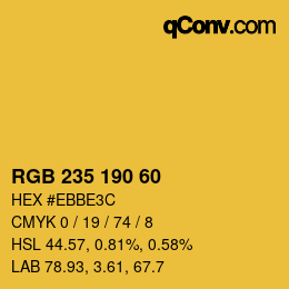 カラーコード: RGB 235 190 60 | qconv.com