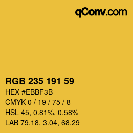 カラーコード: RGB 235 191 59 | qconv.com