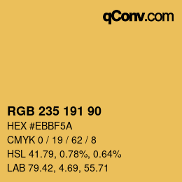 Color code: RGB 235 191 90 | qconv.com