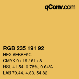 颜色代码: RGB 235 191 92 | qconv.com