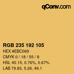 カラーコード: RGB 235 192 105 | qconv.com