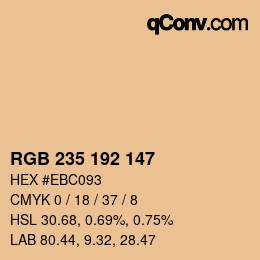Color code: RGB 235 192 147 | qconv.com