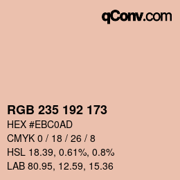 カラーコード: RGB 235 192 173 | qconv.com