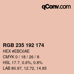 カラーコード: RGB 235 192 174 | qconv.com