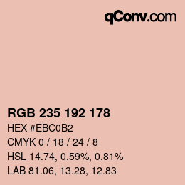 颜色代码: RGB 235 192 178 | qconv.com