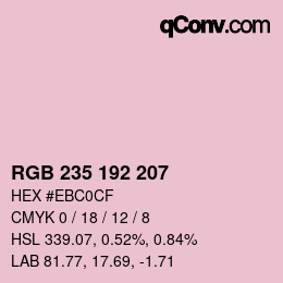カラーコード: RGB 235 192 207 | qconv.com