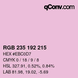 カラーコード: RGB 235 192 215 | qconv.com