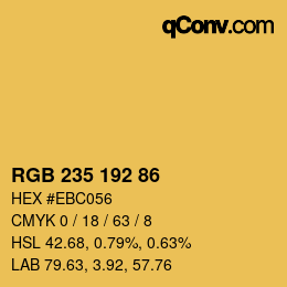 Color code: RGB 235 192 86 | qconv.com