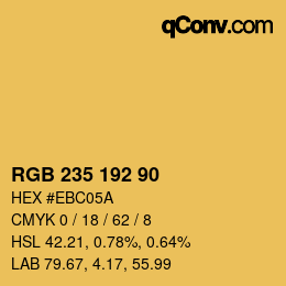 カラーコード: RGB 235 192 90 | qconv.com