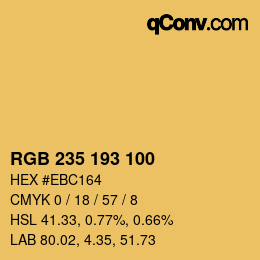 カラーコード: RGB 235 193 100 | qconv.com