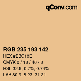 Color code: RGB 235 193 142 | qconv.com
