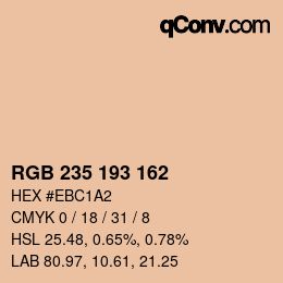 カラーコード: RGB 235 193 162 | qconv.com