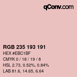 Color code: RGB 235 193 191 | qconv.com