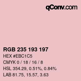 カラーコード: RGB 235 193 197 | qconv.com