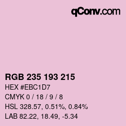 カラーコード: RGB 235 193 215 | qconv.com