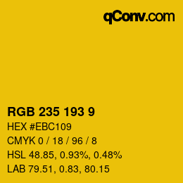 Color code: RGB 235 193 9 | qconv.com