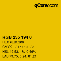 颜色代码: RGB 235 194 0 | qconv.com