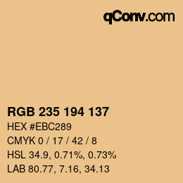 カラーコード: RGB 235 194 137 | qconv.com