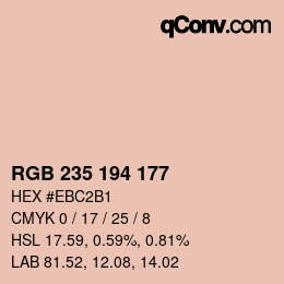 颜色代码: RGB 235 194 177 | qconv.com