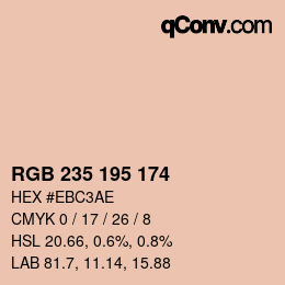 カラーコード: RGB 235 195 174 | qconv.com