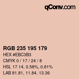 颜色代码: RGB 235 195 179 | qconv.com